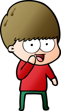 Bir insan tarafından çizilmiş mutlu çizgi film çocuğu.