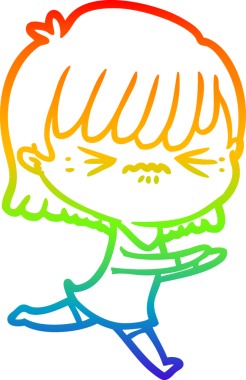 gökkuşağı gradyan çizimi bir insan tarafından çizilmiş bir çizgi film kızı