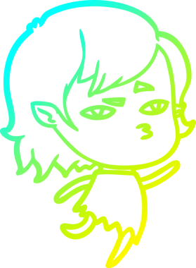 Bir insan tarafından çizilmiş bir vampir kız çizgi filmi.