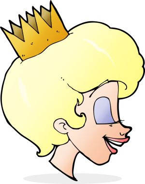 Bir insan tarafından çizilmiş karikatür prensesi