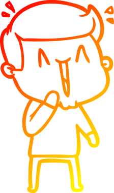 Bir insan tarafından çizilmiş, heyecanlı bir çizgi film çizimi.