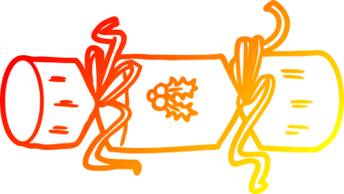 Bir insan tarafından çizilen kraker çizgi filminin sıcak gradyan çizimi