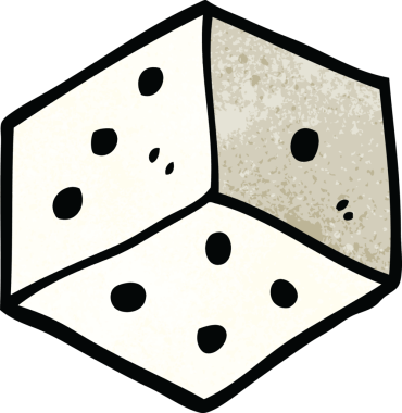 Bir insan tarafından çizilmiş karalama dövme zar sembolü