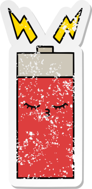 Bir insan tarafından çizilmiş şirin bir karikatür bataryasının sıkıntılı çıkartması.