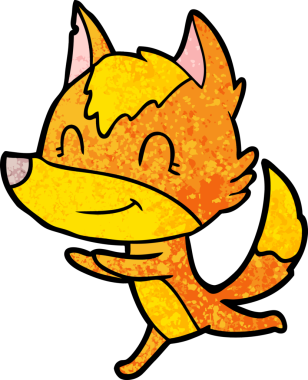 Bir insan tarafından çizilmiş tilki çizgi film karakteri