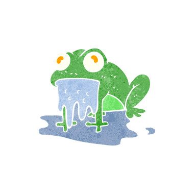 Bir insan tarafından çizilmiş el yazması, iğrenç, küçük bir kurbağa.