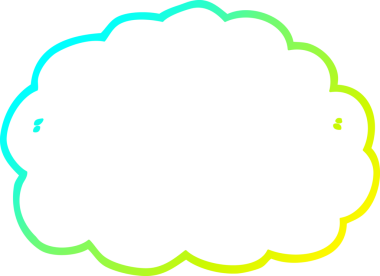 Bir insan tarafından çizilen karikatür bulutunun soğuk gradyan çizimi