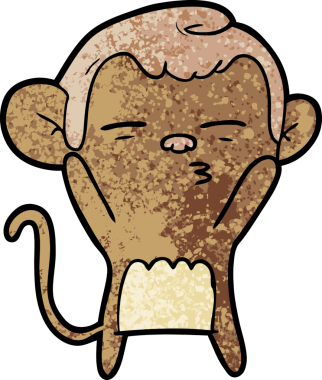 bir insan tarafından çizilmiş şüpheli maymun çizgi filmi