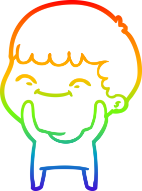 gökkuşağı gradyan çizgi çizimi bir insan tarafından çizilmiş mutlu bir çocuk