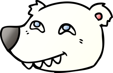 bir insan tarafından çizilmiş kutup ayısı yüzü.