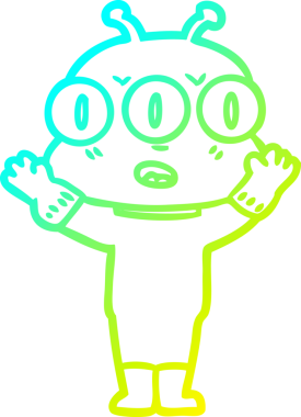 Bir insan tarafından çizilmiş üç gözlü bir karikatür çizimi.