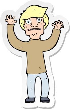 Bir insan tarafından çizilmiş bir karikatürün çıkartması.