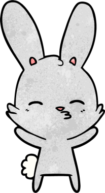 Bir insan tarafından çizilmiş meraklı tavşan çizgi filmi.