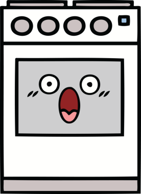 Bir insan tarafından çizilmiş güzel bir mutfak fırını karikatürü.