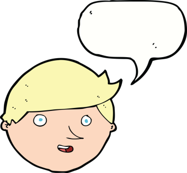 bir insan tarafından çizilmiş konuşma baloncuklu mutlu bir yüz.