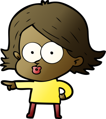 Çizgi film kızı somurtuyor bir insan tarafından