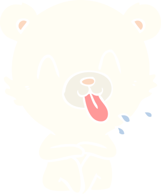 kaba düz renkli karikatür kutup ayısı insan tarafından çizilmiş bir dil.