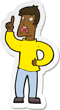 Bir insan tarafından çizilmiş şikayeti olan bir karikatürcünün çıkartması.