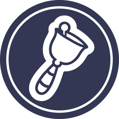 Bir insan tarafından çizilmiş el çanı dairesel simgesi