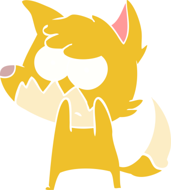 Bir insan tarafından çizilmiş düz renkli çizgi film.