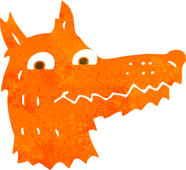 bir insan tarafından çizilmiş tilki kafası.