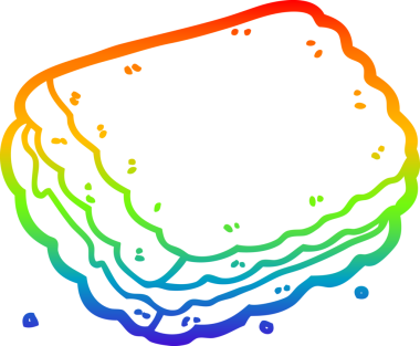 gökkuşağı gradyan çizimi bir insan tarafından çizilmiş bir çizgi film bisküvisi