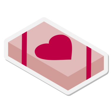 Bir insan tarafından çizilmiş sevgililer günü hediye kutusu etiketi.