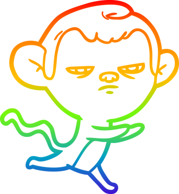 gökkuşağı gradyan çizgi çizimi bir insan tarafından çizilmiş bir maymun