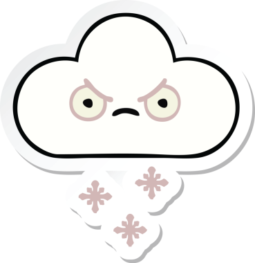 Bir insan tarafından çizilmiş şirin bir kar bulutunun çıkartması.