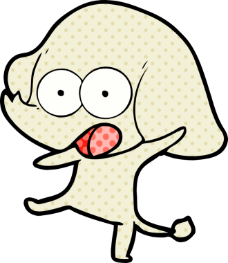 Bir insan tarafından çizilmiş şirin bir fil.