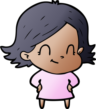 Bir insan tarafından çizilmiş karikatür dostu kız.