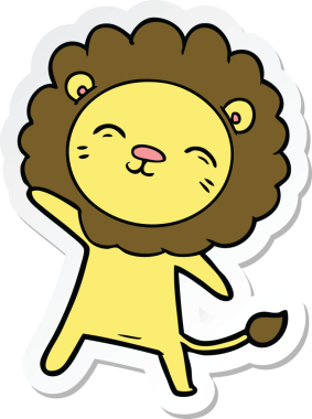 Bir insan tarafından çizilmiş karikatür aslanının çıkartması.