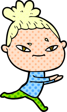 Bir insan tarafından çizilmiş karikatür kadın.