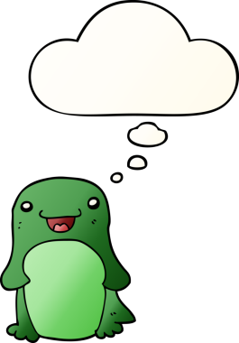 Düşünce baloncuğu olan karikatür pengueni bir insan tarafından çizilmiş.