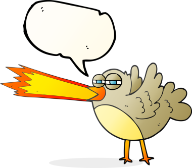 Bir insan tarafından çizilmiş serbest konuşma balonu karikatür kuşu