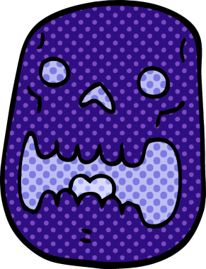 Bir insan tarafından çizilmiş cadılar bayramı kafatası karalaması.