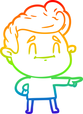 gökkuşağı gradyan çizimi mutlu bir çizgi film adamı tarafından çizilmiş bir insan tarafından