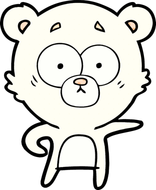 Bir insan tarafından çizilmiş sürpriz kutup ayısı karikatürü