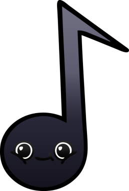Bir insan tarafından çizilmiş bir notanın gölgelenmiş karikatürü