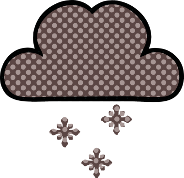 Bir insan tarafından çizilmiş fırtına kar bulutu çizgi filmi.