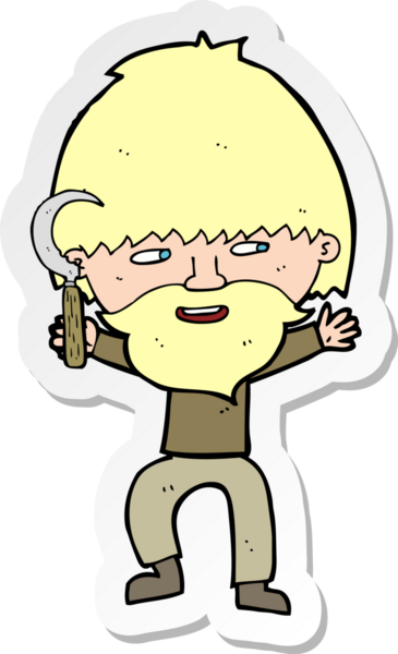 Bir insan tarafından çizilmiş bir karikatür köylüsünün çıkartması.