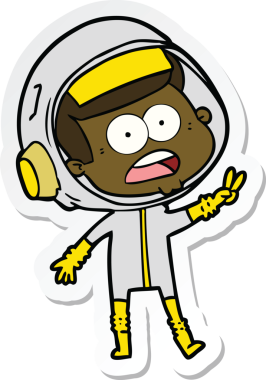 Bir insan tarafından çizilen bir karikatür çıkartması astronotu şaşırttı.