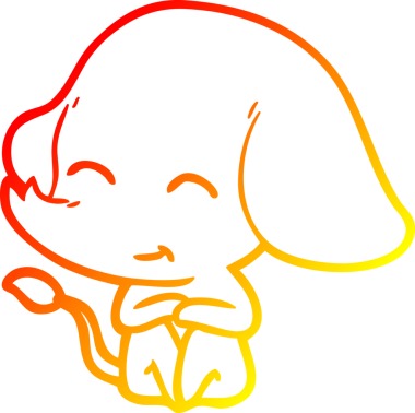 Bir insan tarafından çizilmiş şirin bir fil çizimi.