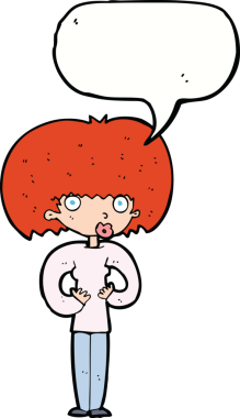 Bir insan tarafından çizilmiş konuşma balonlu bir karikatür.