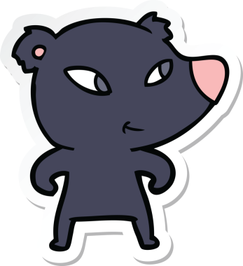 Bir insan tarafından çizilmiş şirin bir ayının çıkartması.