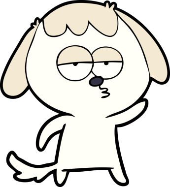 Bir insan tarafından çizilmiş, sıkılmış bir köpek.