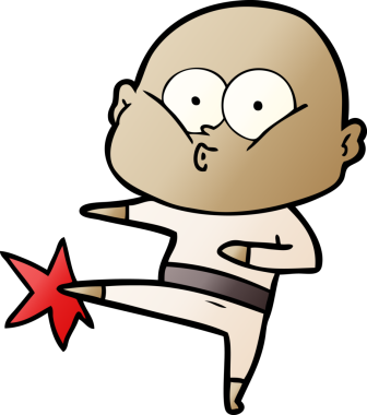 Bir insan tarafından çizilmiş kel bir adam.