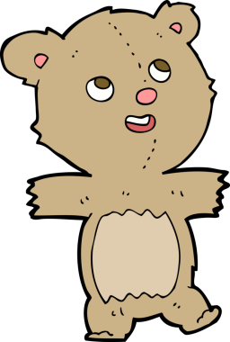 Bir insan tarafından çizilmiş oyuncak ayı.