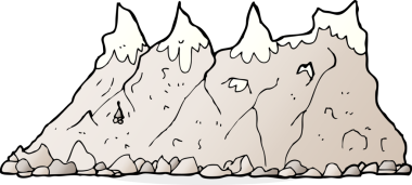 bir insan tarafından çizilmiş çizgi film sıradağları