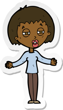 Bir insan tarafından çizilmiş şüpheli bir karikatür çıkartması.